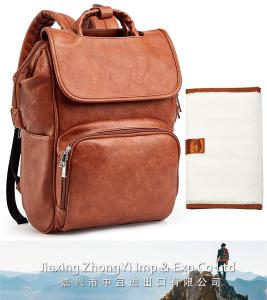 Leather Diaper Bag Backpack